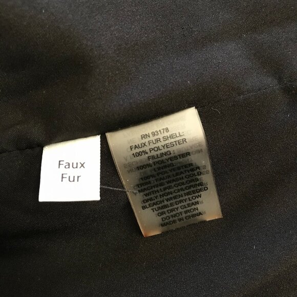 Elie Tahari Faux Fur Coat Womens Medium Black Cinch Waist Long Sleeve Jacket - Picture 9 of 15
